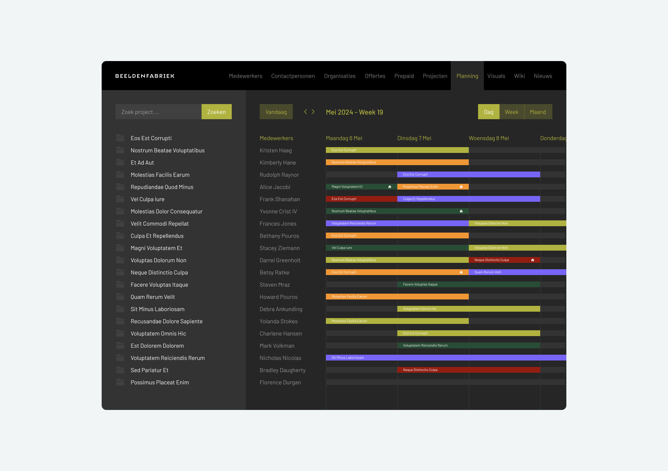 Beeldenfabriek planning tool